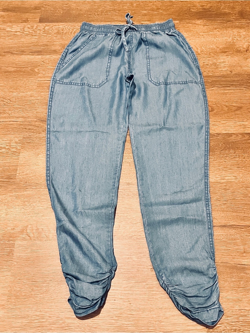 Thread+ Supply Chambray | Light Wash Denim Drawstring Pants | (XXS)